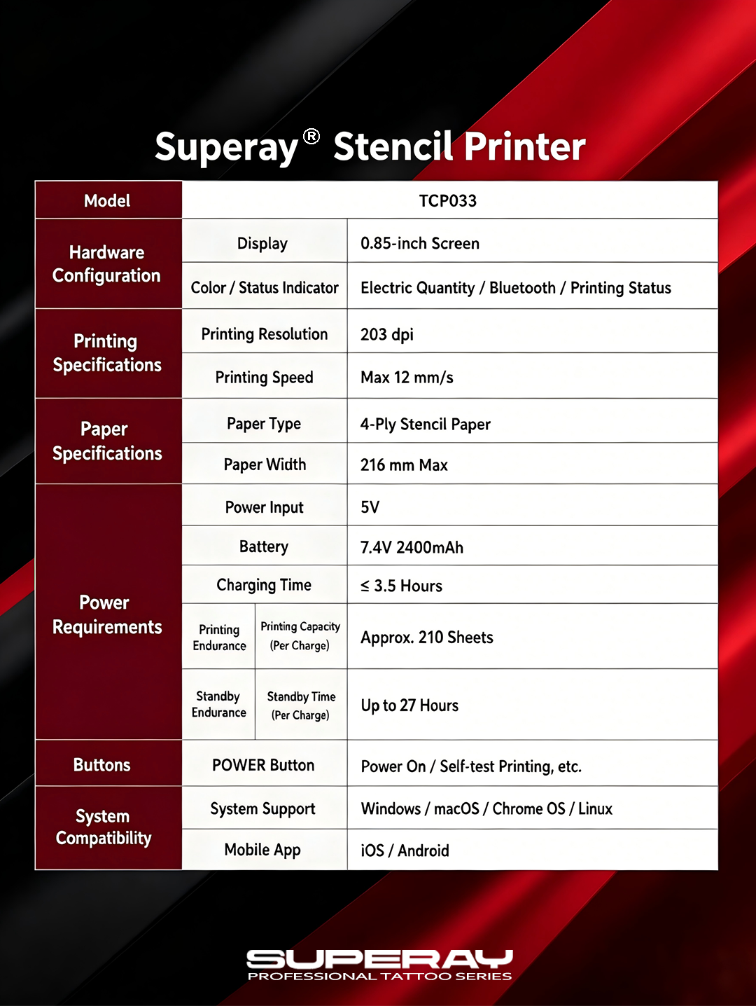 OZER SUPERRAY Airprint A4 Pro Tattoo Stencil Printer