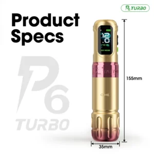 P6 Turbo Adjustable Stroke Wireless Tattoo Machine